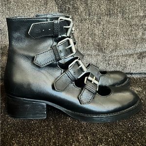 ASOS multi buckle ankle bootie